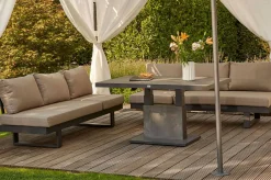 New Bellani Lifttisch, matt anthrazit/dunkelgrau, Alu/Keramik, 140 x 85 cm, höhenverstellbar Gartentische|Aluminium-Gartenmöbel
