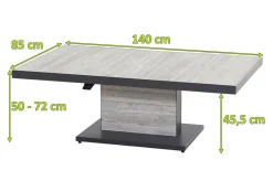 Sale Bellani Lifttisch, matt anthrazit/pine grey, Alu/Keramik, 140 x 85 cm, höhenverstellbar Gartentische|Aluminium-Gartenmöbel