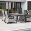 Discount Carlos/Corido Garten-Essgruppe, anthrazit/grau, Alu/Geflecht/Keramik, Esstisch 180 x 100 cm, inkl. 4 Dining Sessel Garten-Essgruppen