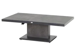 New Corido/Bellani Grau Gartenlounge, charcoal/anthrazit/grau, Alu/Gardino®-Geflecht, Lifttisch 160x90 cm, 6 Dining Move Sessel Polyrattan-Gartenmöbel|Gartenlounge