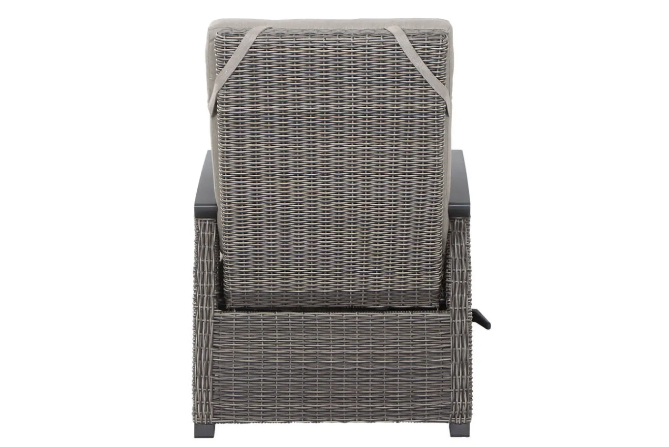 Outlet Corido/Bellani Grau Gartenlounge, charcoal/anthrazit/grau, Alu/Gardino®-Geflecht, Lifttisch 160x90cm, 1x 3-Sitzer, 2x Relaxessel Polyrattan-Gartenmöbel|Gartenlounge
