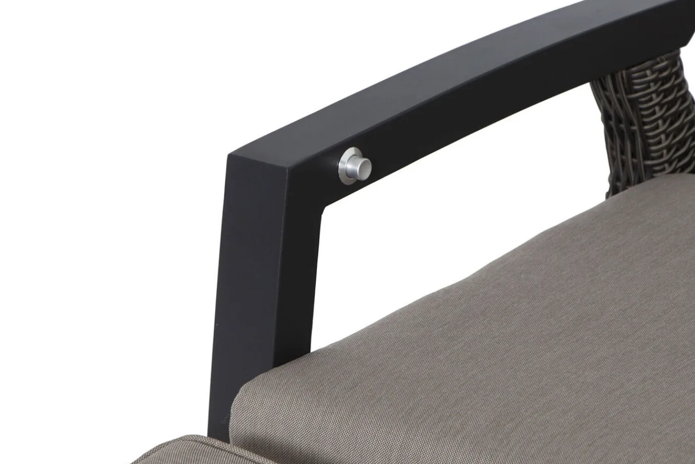 Outlet Corido/Bellani Grau Gartenlounge, charcoal/anthrazit/grau, Alu/Gardino®-Geflecht, Lifttisch 160x90cm, 1x 3-Sitzer, 2x Relaxessel Polyrattan-Gartenmöbel|Gartenlounge