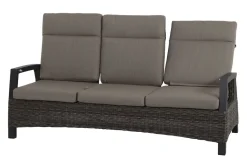 Outlet Corido/Bellani Grau Gartenlounge, charcoal/anthrazit/grau, Alu/Gardino®-Geflecht, Lifttisch 160x90cm, 1x 3-Sitzer, 2x Relaxessel Polyrattan-Gartenmöbel|Gartenlounge