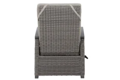 Clearance Corido/Bellani Grau Gartenlounge, charcoal/anthrazit/grau, Alu/Gardino®-Geflecht, Lifttisch 140x85 cm, 4 Relaxsessel Polyrattan-Gartenmöbel|Gartenlounge
