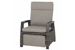 Clearance Corido/Bellani Grau Gartenlounge, charcoal/anthrazit/grau, Alu/Gardino®-Geflecht, Lifttisch 140x85 cm, 4 Relaxsessel Polyrattan-Gartenmöbel|Gartenlounge