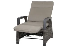 Clearance Corido/Bellani Grau Gartenlounge, charcoal/anthrazit/grau, Alu/Gardino®-Geflecht, Lifttisch 140x85 cm, 4 Relaxsessel Polyrattan-Gartenmöbel|Gartenlounge