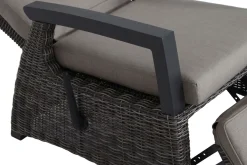 Clearance Corido/Bellani Grau Gartenlounge, charcoal/anthrazit/grau, Alu/Gardino®-Geflecht, Lifttisch 140x85 cm, 4 Relaxsessel Polyrattan-Gartenmöbel|Gartenlounge
