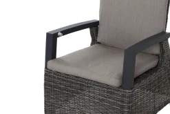 Clearance Corido/Bellani Grau Gartenlounge, charcoal/anthrazit/grau, Alu/Gardino®-Geflecht, Lifttisch 140x85 cm, 4 Dining Move Sessel Polyrattan-Gartenmöbel|Gartenlounge
