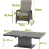 Clearance Corido/Bellani Grau Gartenlounge, charcoal/anthrazit/grau, Alu/Gardino®-Geflecht, Lifttisch 140x85 cm, 4 Loungesessel Gartenlounge