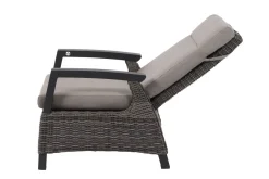 Corido/Bellani Grau Gartenlounge, charcoal/anthrazit/grau, Alu/Gardino®-Geflecht, Lifttisch 160x90cm, 1x 3-Sitzer, 2x Loungesessel Polyrattan-Gartenmöbel|Gartenlounge