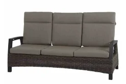 Corido/Bellani Grau Gartenlounge, charcoal/anthrazit/grau, Alu/Gardino®-Geflecht, Lifttisch 160x90cm, 1x 3-Sitzer, 2x Loungesessel Polyrattan-Gartenmöbel|Gartenlounge