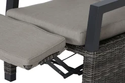 Best Corido/Bellani Grau Gartenlounge, charcoal/anthrazit/grau, Alu/Gardino®-Geflecht, Lifttisch 160x90 cm, 6 Relaxsessel Polyrattan-Gartenmöbel|Gartenlounge