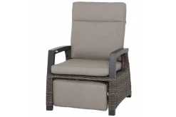 Best Corido/Bellani Grau Gartenlounge, charcoal/anthrazit/grau, Alu/Gardino®-Geflecht, Lifttisch 160x90 cm, 6 Relaxsessel Polyrattan-Gartenmöbel|Gartenlounge