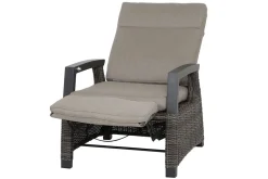 Best Corido/Bellani Grau Gartenlounge, charcoal/anthrazit/grau, Alu/Gardino®-Geflecht, Lifttisch 160x90 cm, 6 Relaxsessel Polyrattan-Gartenmöbel|Gartenlounge