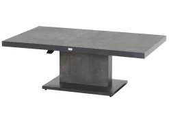 Clearance Corido/Bellani Grau Gartenlounge, charcoal/anthrazit/grau, Alu/Gardino®-Geflecht, Lifttisch 160x90 cm, 6 Loungesessel Polyrattan-Gartenmöbel|Gartenlounge