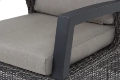 Clearance Corido/Bellani Grau Gartenlounge, charcoal/anthrazit/grau, Alu/Gardino®-Geflecht, Lifttisch 160x90 cm, 6 Loungesessel Polyrattan-Gartenmöbel|Gartenlounge