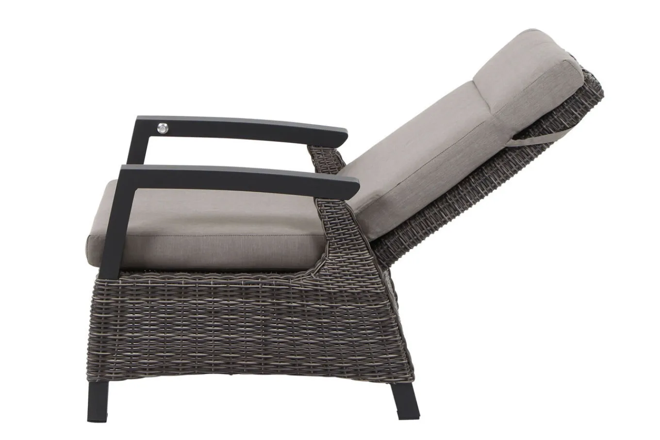 Clearance Corido/Bellani Grau Gartenlounge, charcoal/anthrazit/grau, Alu/Gardino®-Geflecht, Lifttisch 160x90 cm, 6 Loungesessel Polyrattan-Gartenmöbel|Gartenlounge