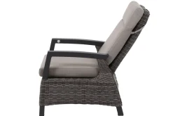 Clearance Corido/Bellani Grau Gartenlounge, charcoal/anthrazit/grau, Alu/Gardino®-Geflecht, Lifttisch 160x90 cm, 6 Loungesessel Polyrattan-Gartenmöbel|Gartenlounge