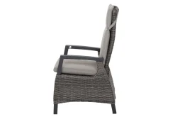 Hot Corido/Bellani Grau Gartenlounge, charcoal/anthrazit/grau, Alu/Gardino®-Geflecht, Lifttisch 160x90 cm, 1x 3-Sitzer, 2 Sessel Polyrattan-Gartenmöbel|Aluminium-Gartenmöbel