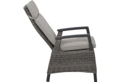 Hot Corido/Bellani Grau Gartenlounge, charcoal/anthrazit/grau, Alu/Gardino®-Geflecht, Lifttisch 160x90 cm, 1x 3-Sitzer, 2 Sessel Polyrattan-Gartenmöbel|Aluminium-Gartenmöbel