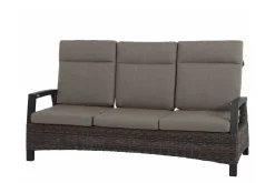 Hot Corido/Bellani Grau Gartenlounge, charcoal/anthrazit/grau, Alu/Gardino®-Geflecht, Lifttisch 160x90 cm, 1x 3-Sitzer, 2 Sessel Polyrattan-Gartenmöbel|Aluminium-Gartenmöbel