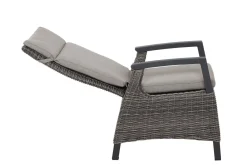 Hot Corido/Bellani Grau Gartenlounge, charcoal/anthrazit/grau, Alu/Gardino®-Geflecht, Lifttisch 160x90 cm, 1x 3-Sitzer, 2 Sessel Polyrattan-Gartenmöbel|Aluminium-Gartenmöbel
