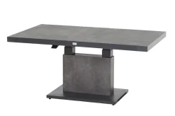 New Corido/Bellani Garten-Essgruppe, grau/anthrazit, Alu/Geflecht/Keramik, 160 x 90 x 50-72cm, inkl. 4 Diningsessel Garten-Essgruppen|Aluminium-Gartenmöbel