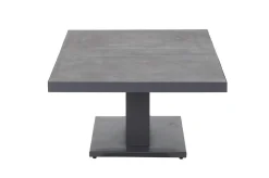 New Corido/Bellani Garten-Essgruppe, grau/anthrazit, Alu/Geflecht/Keramik, 160 x 90 x 50-72cm, inkl. 4 Diningsessel Garten-Essgruppen|Aluminium-Gartenmöbel