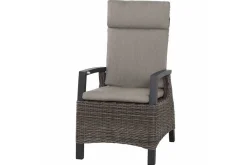 New Corido/Bellani Pinie Gartenlounge, charcoal/anthrazit/pinie-grau, Alu/Keramik/Gardino®-Geflecht, Lifttisch 140x85 cm, 4 Dining Move Sessel Polyrattan-Gartenmöbel|Gartenlounge