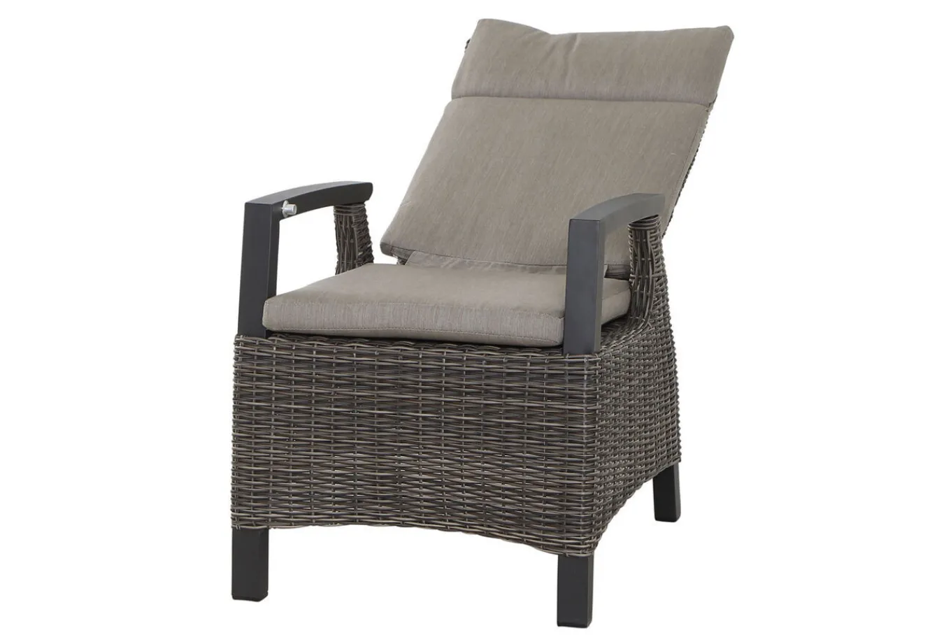 New Corido/Bellani Pinie Gartenlounge, charcoal/anthrazit/pinie-grau, Alu/Keramik/Gardino®-Geflecht, Lifttisch 140x85 cm, 4 Dining Move Sessel Polyrattan-Gartenmöbel|Gartenlounge