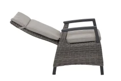 New Corido/Bellani Pinie Gartenlounge, charcoal/anthrazit/pinie-grau, Alu/Keramik/Gardino®-Geflecht, Lifttisch 140x85 cm, 4 Dining Move Sessel Polyrattan-Gartenmöbel|Gartenlounge