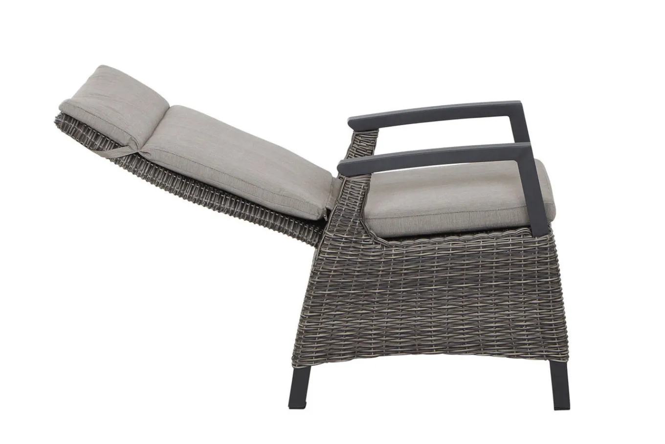 New Corido/Bellani Pinie Gartenlounge, charcoal/anthrazit/pinie-grau, Alu/Keramik/Gardino®-Geflecht, Lifttisch 140x85 cm, 4 Dining Move Sessel Polyrattan-Gartenmöbel|Gartenlounge