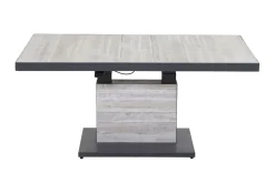 New Corido/Bellani Pinie Gartenlounge, charcoal/anthrazit/pinie-grau, Alu/Keramik/Gardino®-Geflecht, Lifttisch 140x85 cm, 4 Dining Move Sessel Polyrattan-Gartenmöbel|Gartenlounge