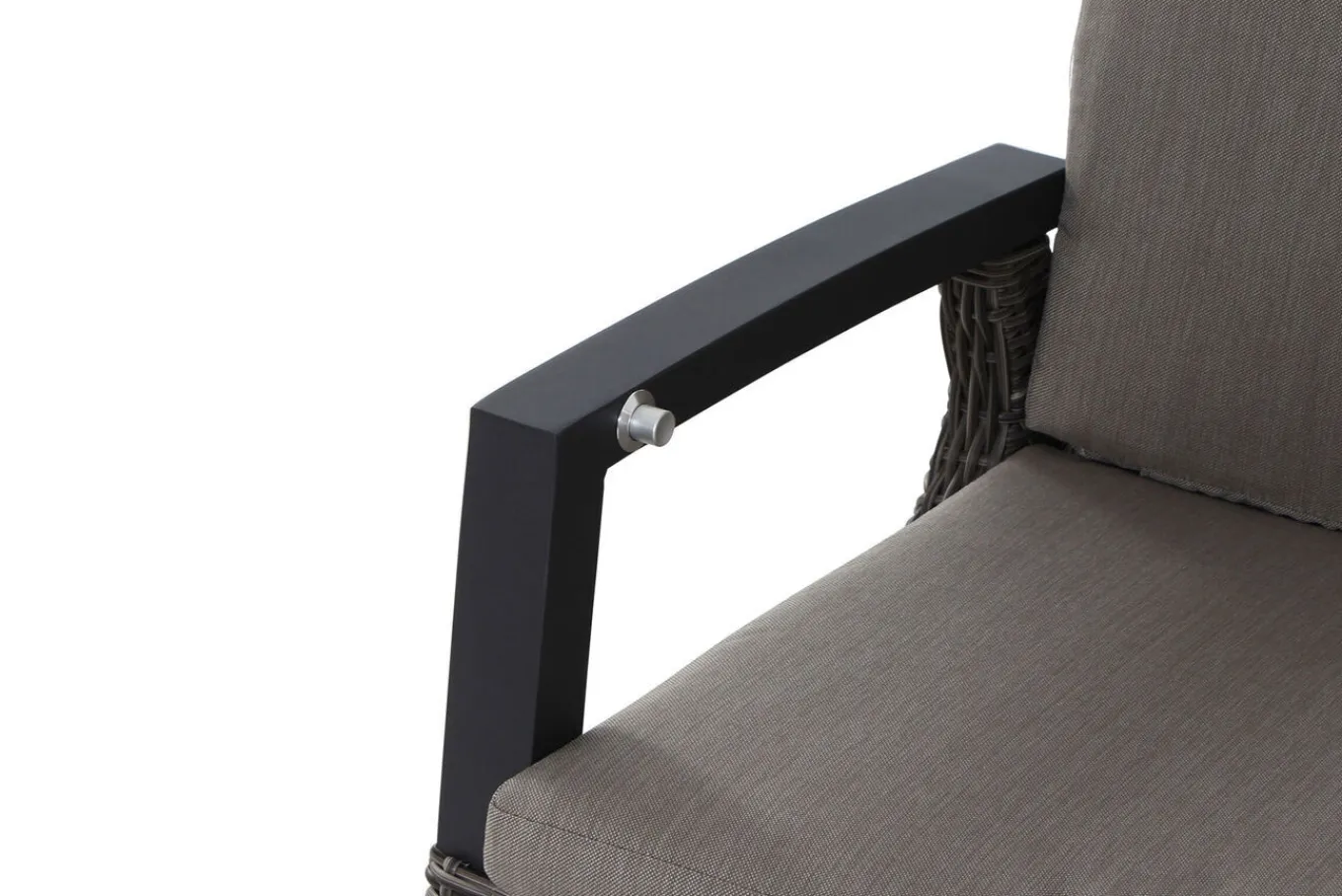 New Corido/Bellani Pinie Gartenlounge, charcoal/anthrazit/pinie-grau, Alu/Keramik/Gardino®-Geflecht, Lifttisch 140x85 cm, 4 Dining Move Sessel Polyrattan-Gartenmöbel|Gartenlounge