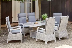 Hot Corido Dining Sessel, ice grey, Alu / Gardino®-Geflecht, 76x62x109 cm, verstellbar Polyrattan-Gartenmöbel|Aluminium-Gartenmöbel