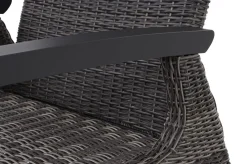 Best Corido Garten-Essgruppe, charcoal, Alu / Gardino®-Geflecht, 4 Loungesessel, stufenloser Lifttisch 130x75x47-71cm Gartenlounge|Gartenlounge Modulsysteme