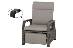 Online Corido Garten-Essgruppe, charcoal, Alu / Gardino®-Geflecht, 4 Relaxsessel, stufenloser Lifttisch 130x75x47-71cm Polyrattan-Gartenmöbel|Gartenlounge