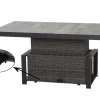 Corido Garten-Essgruppe, charcoal, Alu / Gardino®-Geflecht, 6 Relaxsessel, stufenloser Lifttisch 160x90x47-71cm Polyrattan-Gartenmöbel|Gartenlounge