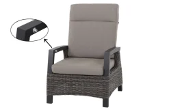 Discount Corido Garten-Essgruppe, charcoal, Alu / Gardino®-Geflecht, 6 Loungesessel, stufenloser Lifttisch 160x90x47-71cm Polyrattan-Gartenmöbel|Gartenlounge