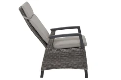 Corido Garten-Essgruppe, charcoal, Alu / Gardino®-Geflecht, 6 Diningsessel, stufenloser Lifttisch 160 x 90 x 47-71 cm Polyrattan-Gartenmöbel|Garten-Essgruppen