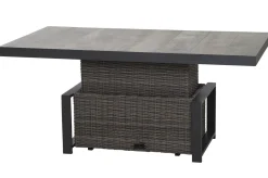 Discount Corido Gartenlounge, charcoal, Alu/Gardino®-Geflecht, 2 Relaxsessel + 3er Sofa, stufenloser Lifttisch 160x90x47-71cm Polyrattan-Gartenmöbel|Gartenlounge