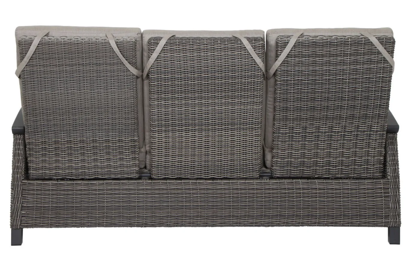 Clearance Corido Gartenlounge, charcoal, Alu/Gardino®-Geflecht, 2 Diningsessel + 3er Sofa, stufenloser Lifttisch 160x90x47-71cm Polyrattan-Gartenmöbel|Gartenlounge