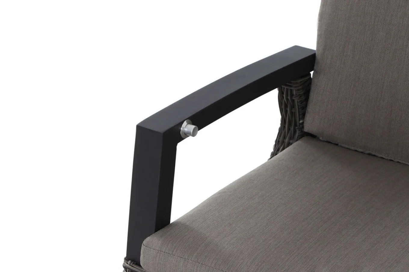Clearance Corido Gartenlounge, charcoal, Alu/Gardino®-Geflecht, 2 Diningsessel + 3er Sofa, stufenloser Lifttisch 160x90x47-71cm Polyrattan-Gartenmöbel|Gartenlounge