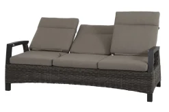 Online Corido Gartenlounge, charcoal, Alu/Gardino®-Geflecht, 2 Loungesessel + 3er Sofa, stufenloser Lifttisch 160x90x47-71cm Polyrattan-Gartenmöbel|Gartenlounge
