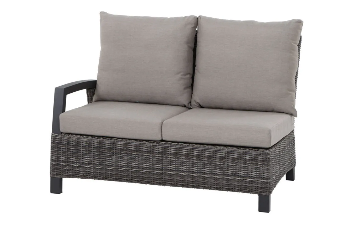 Corido Gartenlounge, charcoal, Alu/Gardino®-Geflecht, 6 Personen, Loungetisch 140x85cm Polyrattan-Gartenmöbel|Gartenlounge