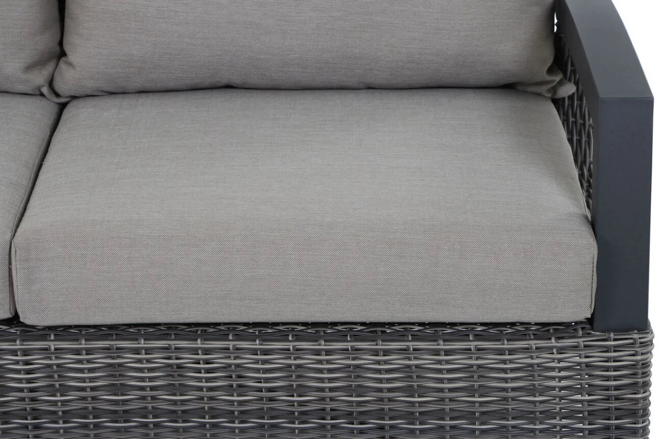 Corido Gartenlounge, charcoal, Alu/Gardino®-Geflecht, 6 Personen, Loungetisch 140x85cm Polyrattan-Gartenmöbel|Gartenlounge