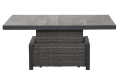 Outlet Corido Lifttisch, charcoal, Alu/Gardino®-Geflecht, 160 x 90 cm, höhenverstellbar Gartentische|Gartenlounge