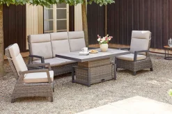 Outlet Corido Lifttisch, charcoal, Alu/Gardino®-Geflecht, 160 x 90 cm, höhenverstellbar Gartentische|Gartenlounge