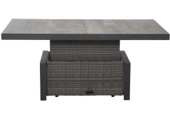 Outlet Corido Lifttisch, charcoal, Alu/Gardino®-Geflecht, 160 x 90 cm, höhenverstellbar Gartentische|Gartenlounge