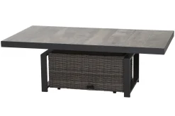 Outlet Corido Lifttisch, charcoal, Alu/Gardino®-Geflecht, 160 x 90 cm, höhenverstellbar Gartentische|Gartenlounge